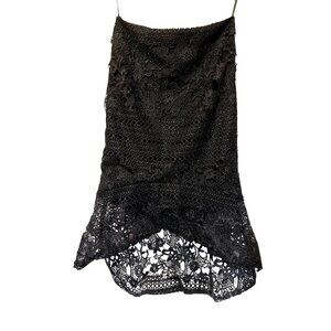 Lumier By Bariano Black Lace Fit & Flare Hi-Low Skirt Size 8 Lined Crinoline